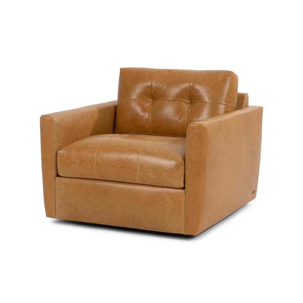 American Leather Carmet Swivel Chair