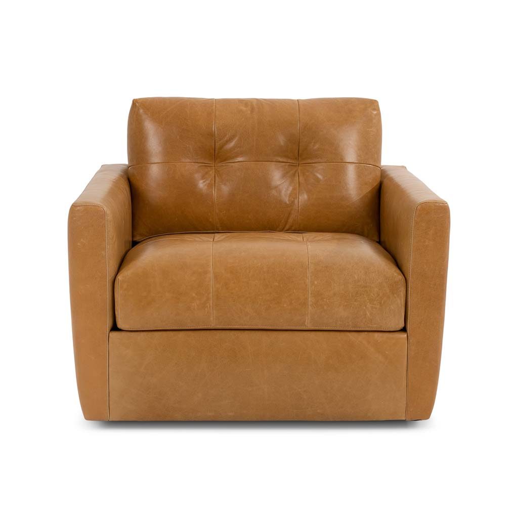 American Leather Carmet Swivel Chair