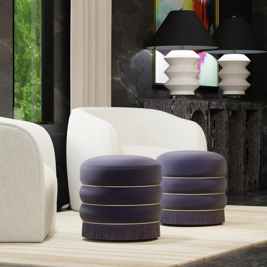 Harp and Finial Chandra Ottoman