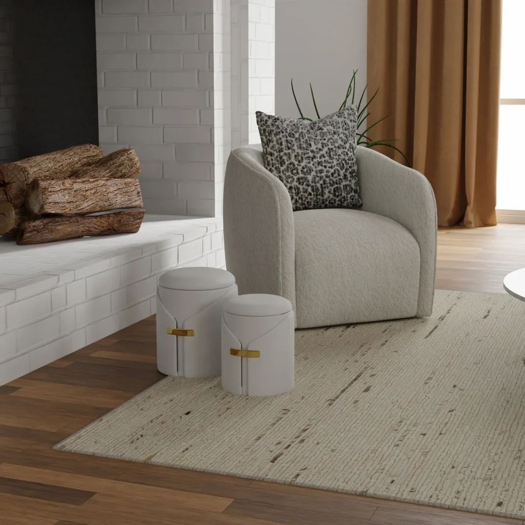 Harp and Finial Ellora Ottoman (set of 2)