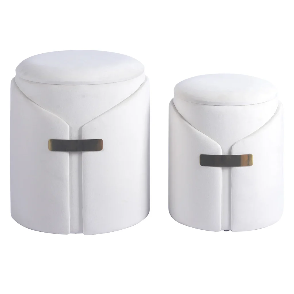 Harp and Finial Ellora Ottoman (set of 2)