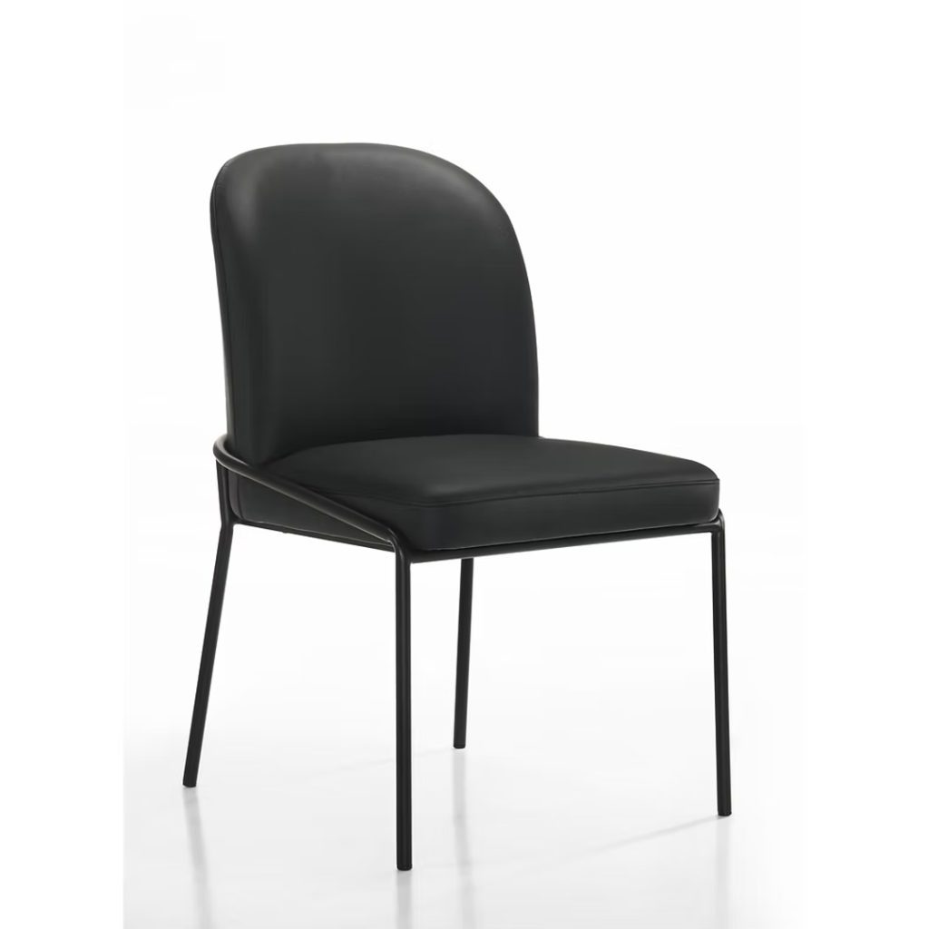 Kube Lene leather side chair – black