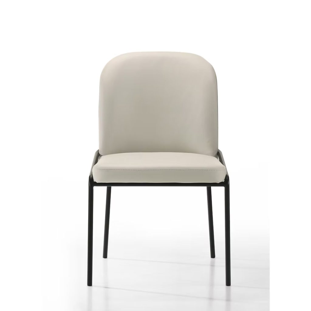 Kube Lene leather side chair – frost