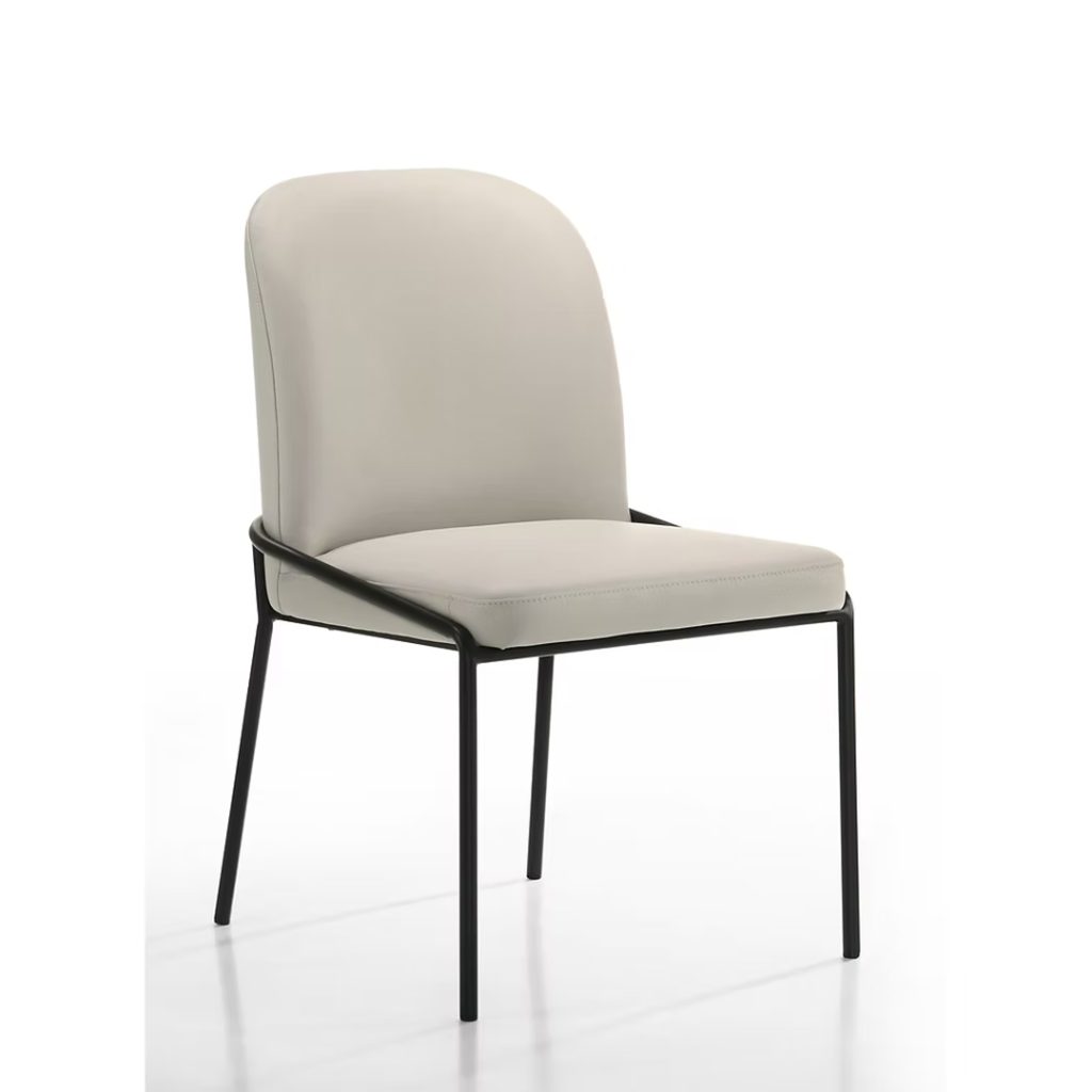 Kube Lene leather side chair – frost