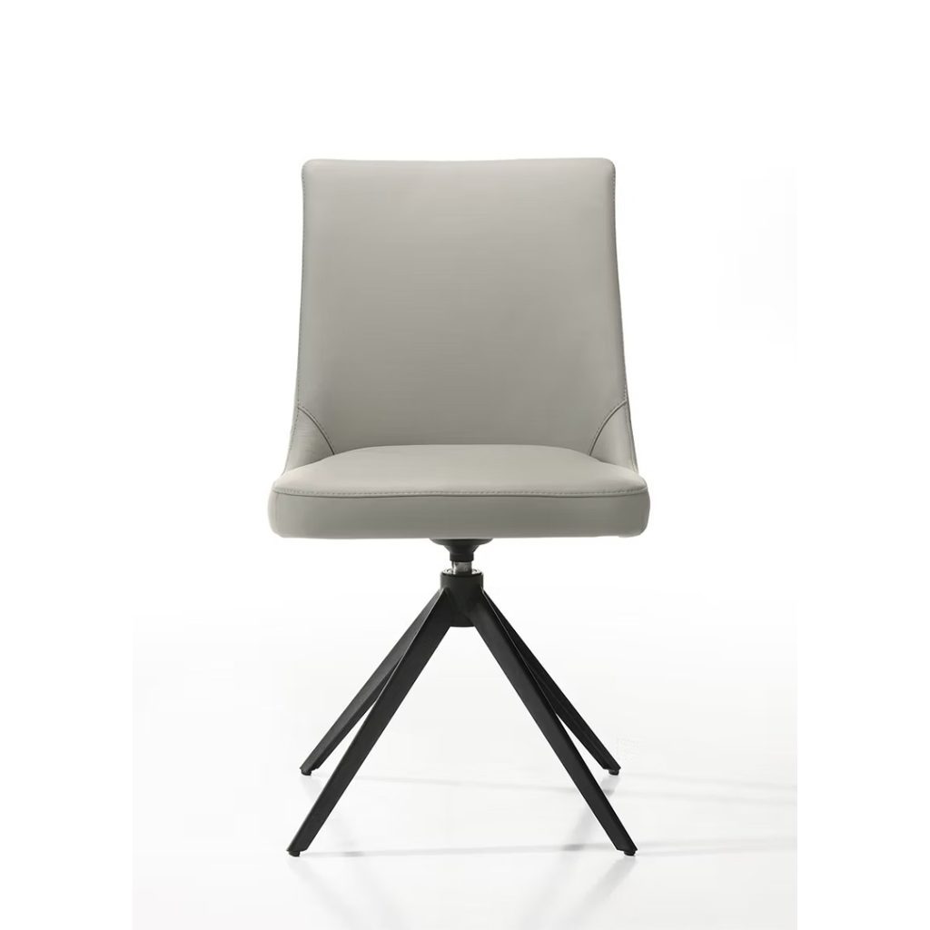 Kube Mary swivel side chair in pewter