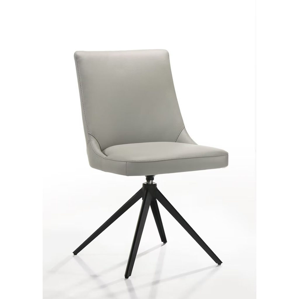 Kube Mary swivel side chair in pewter